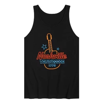 Мужская майка с графической неоновой вывеской Nashville, черная