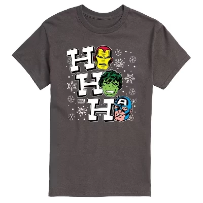 Мужская футболка Marvel Ho Ho Ho Avengers, угольная
