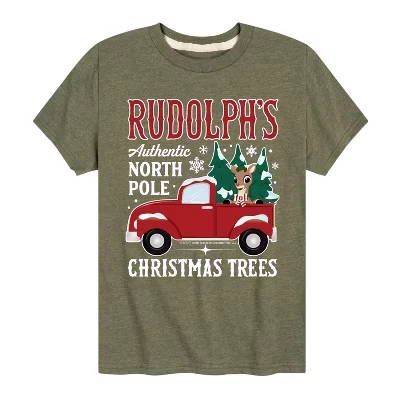 Футболка для мальчиков Rudolph «Ёлки», зеленая