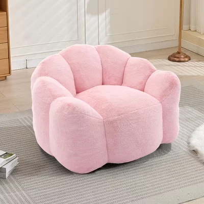 Современный расслабляющий большой плюшевый диван-мешок Cloud Bean Bag с подлокотником, односпальный диван с глубоким сиденьем для гостиной, квартиры, комнаты для гостей розового цвета
