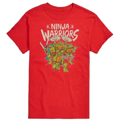 Мужская футболка Ninja Warriors с коротким рукавом и рисунком, красная