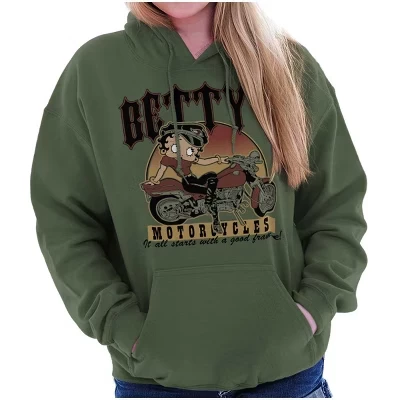 Женское худи Brisco Brands Betty Boop, зеленое
