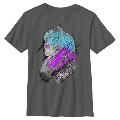Мужская футболка Simba Splatter Art с изображением Короля Льва для мальчиков.