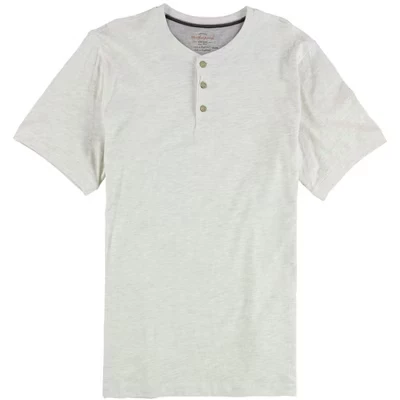 Мужская меланжевая рубашка Henley серо-бежевого цвета