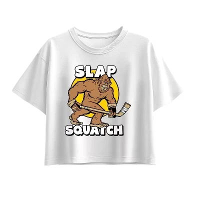 Хоккейная футболка Slap Squatch с коротким рукавом и квадратным рисунком белого цвета