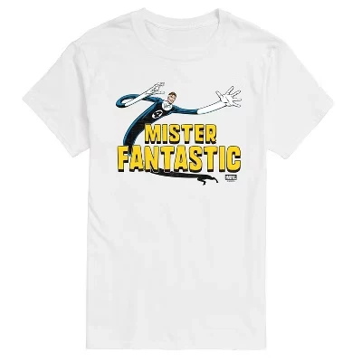 Мужская футболка Fantastic Four Mister Fantastic с коротким рукавом и графическим рисунком, белая
