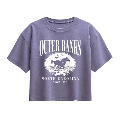 Футболка Outer Banks Running Horse с коротким рукавом и квадратным рисунком bariwinkle