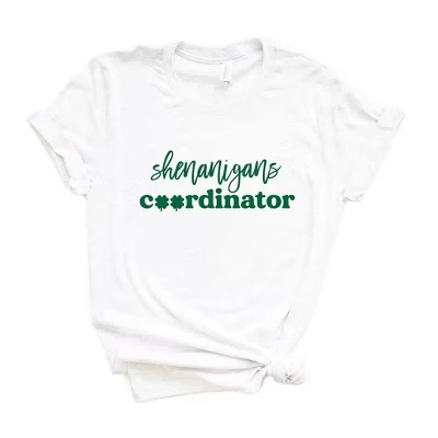 Женская футболка Shenanigans Coordinator с коротким рукавом и рисунком белого цвета