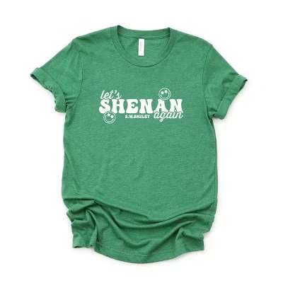 S.W.Smiley Let's Shenan Again - Women's Short Sleeve Graphic T-Shirt grass