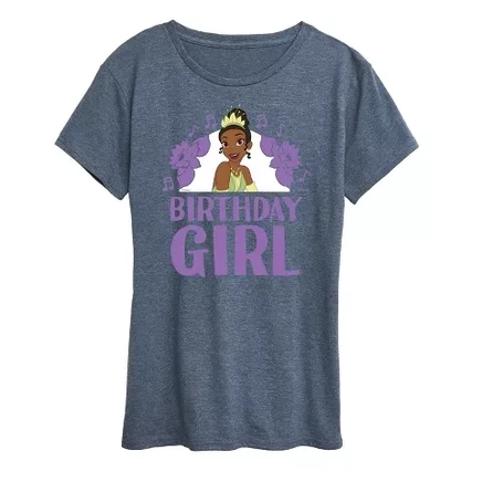 Женская футболка Disney Birthday Girl, голубой меланж