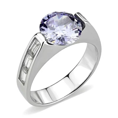 Женское кольцо SlickBlue с CZ 9 мм, аметист, р.5–10
