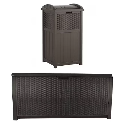 Контейнер Suncast для мусора и ящик 375 л, кофейный