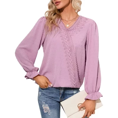 Женская блузка BLUEMING из шифона, фиолетовая