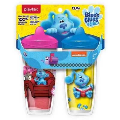 – Поильники Sipsters Stage 3 с жестким носиком, 9 унций, 2 упаковки, Blue's Clues, непроливаемые и герметичные, не содержат бисфенола А