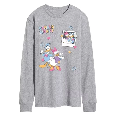 Мужская футболка с длинным рукавом Donald & Daisy с графическим рисунком athletic heather