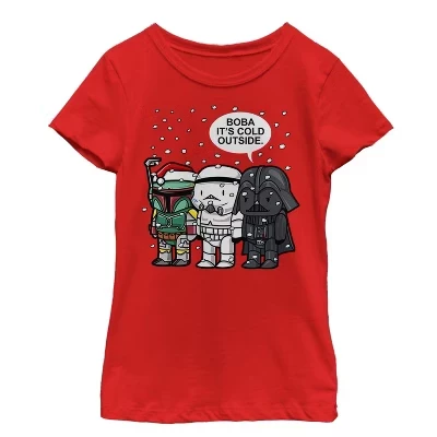 Футболка для девочек Star Wars Boba, красная