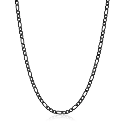 Мужская цепочка Metro Jewelry Figaro 4 мм, черная