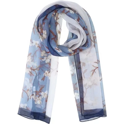 Women's Floral Lightweight Satin 50s Sunscreen Head Wrap Scarves for Summer 1 Pc style-5