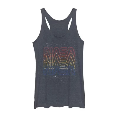 Женская майка Racerback с повторяющимся логотипом Rainbow, синяя