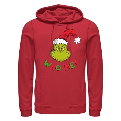 Мужское худи The Grinch «Кто я?» красное (3)