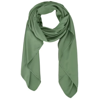 Women's Solid Square Large Elegant Satin Neckerchief Bandanas for Travel Office 1 Pc 43.3'' green
