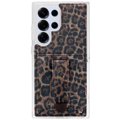 Чехлы Чехол для телефона Samsung S26 Plus с бумажником и ремешком для пальцев leopard