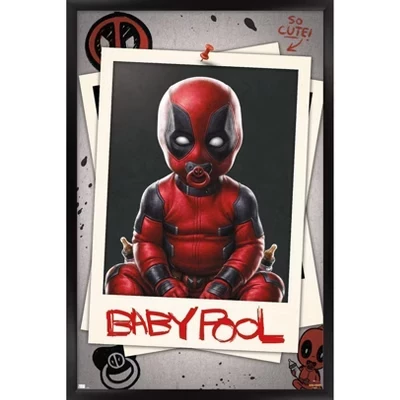 Marvel Дэдпул и Росомаха - Черный настенный плакат в рамке Babypool