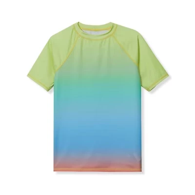 Детский комбинезон с коротким рукавом UPF 50 для защиты от солнца и сыпи sunny lime ombre