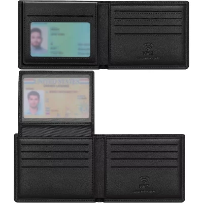 Мужской кошелек LEVEN SIXTEEN из зернистой кожи, RFID, черный