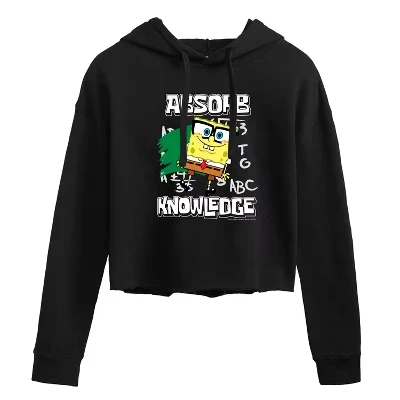 Женское худи SpongeBob SquarePants «Поглощай знания», черное