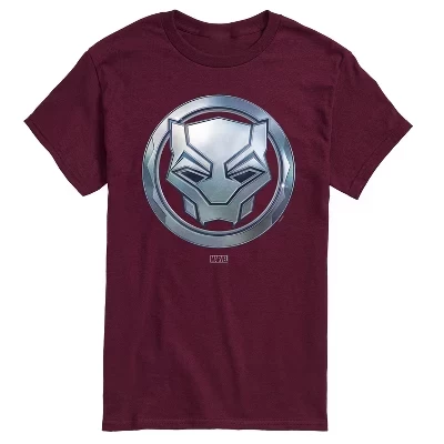 Men's -  - Black Panther Circle Logo Short Sleeve Graphic T-Shirt maroon