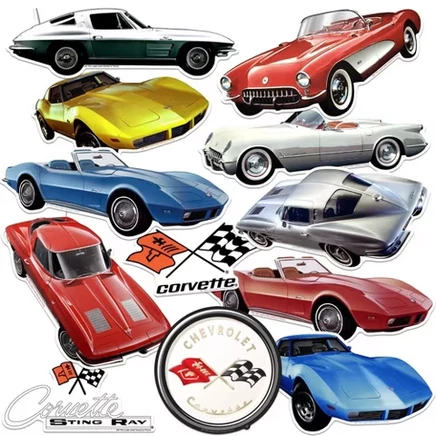 Виниловые наклейки Chevrolet Corvette, белые