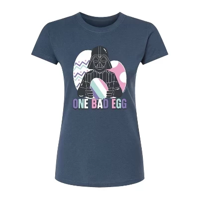 Женская приталенная футболка с рисунком One Bad Egg Vader цвета индиго