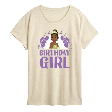 Женская футболка Disney Birthday Girl с принтом, бежевая