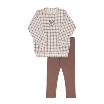 Пижама для мальчиков Ely's & Co. Plaid Sheep, лиловая