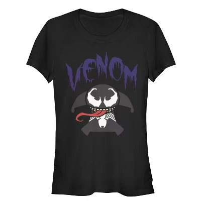Женская футболка Marvel Venom в стиле кавай, черная