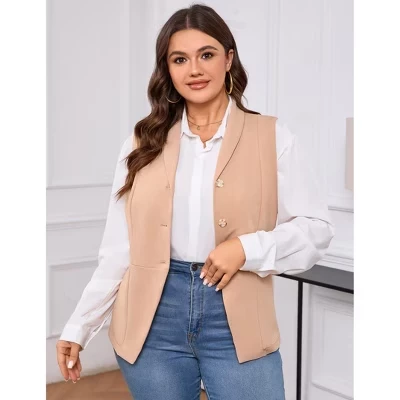 Женский жилет Yesfashion большого размера, хаки