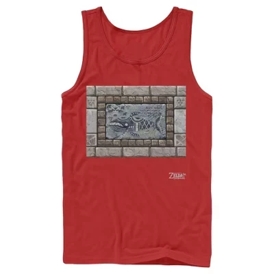 Мужская майка Legend of Zelda Link's Awakening Whale Stone Tablet, красная