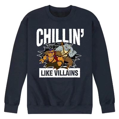 Мужская флисовая толстовка Chillin Like Villains с графическим рисунком, синяя