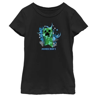 Женская футболка Charged Creeper черного цвета