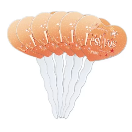 Набор для украшения кексов Festivus Heart Love Cupcake Picks Toppers из 6 штук