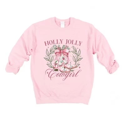 Женская толстовка с рисунком Holly Jolly Cowgirl Coquette