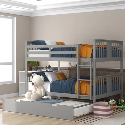 Кровать Harper&Bright Designs с выкатным местом, серая