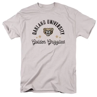 Мужская официальная футболка Oakland University Golden Grizzlies серебристого цвета