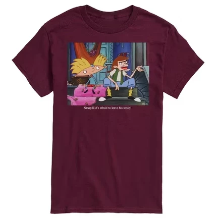 Мужская футболка Hey Arnold Stoop Kid, бордовая