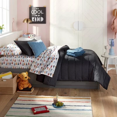 Детский комплект покрывала Pillowfort Channel Jersey, черный