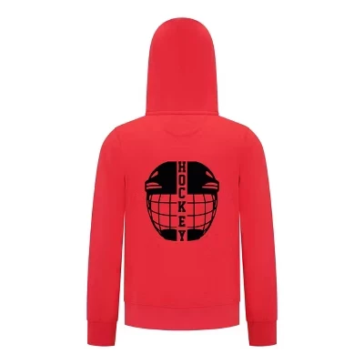 Толстовка с капюшоном на молнии для мальчиков из коллекции Hockey Collection – Красная толстовка с рисунком хоккейной маски