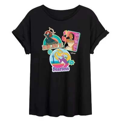 Женская футболка Disney Princess, героини, черная