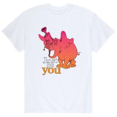 Мужская футболка Horton Hears a Who Just Be You с коротким рукавом и рисунком, белая