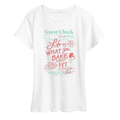 Женская футболка Disney Princess Tiana Guest Check, белая